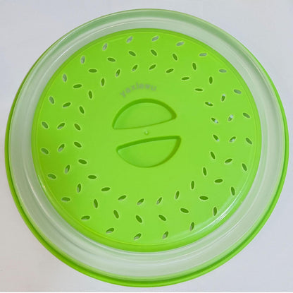 10.5 Inch Collapsible Microwave Splatter Cover, Dishwasher-safe, Microwave Plate Cover With Steam Vent，BPA-Free Silicone & Plastic (Dark pink)