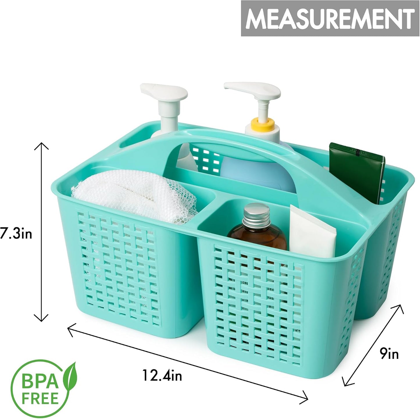 Tiawudi Portable Shower Caddy, Caddy Organizer with Handle, Plastic Shower Basket Hold Soap, Shampoo, Hair Supplies and Beauty Products, Cleaning Supplies Organizer for Home, Dorm, Shelf and Cabinet