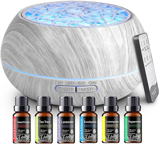 550ml Large Capacity Essential Oil Diffuser with 6 Essential Oils