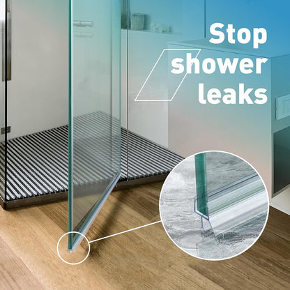 Shower Door Bottom Seal,2 PCS 3/8" X 36" | Door Sweep for 3/8 Inch Glass,Frameless Glass Door Seal Strip to Seal 11mm Gap,Stop Shower Leaks and Create a Water Barrier