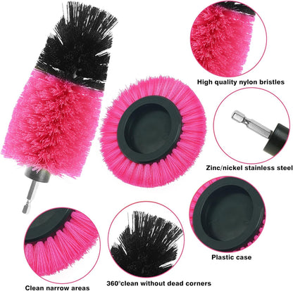 8 Pcs Drill Brush Attachment Set - Power Scrub Brush Kit | Brush Drill with Extend Long Attachmen - All Purpose Household Cleaning Brushes for Car, Grout, Floor, Tub, Bathroom