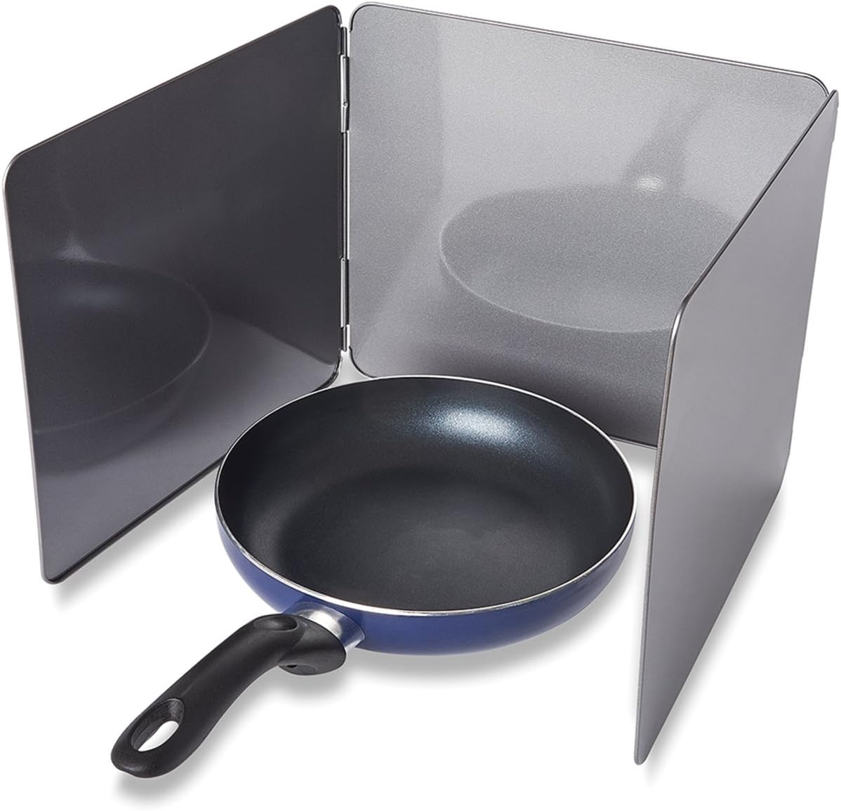 Fox Run Splatter Shield, 3 Sided Frying Splatter Guard For Stove Top | Keep Stoves & Counters Clean | 3 Panel Oil Splatter Guard | Non-Stick Splash Guard For Easy Clean Up | Home Frying Essential