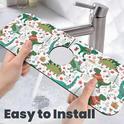 Wildflowers Floral Flower Kitchen Sink Splash Guard Faucet Mat Super Absorbent Fast Drying Mat Sink Gadgets-Fast Drying Pad Sink Mat For Kitchen Bathroom (15" X 5.5" )