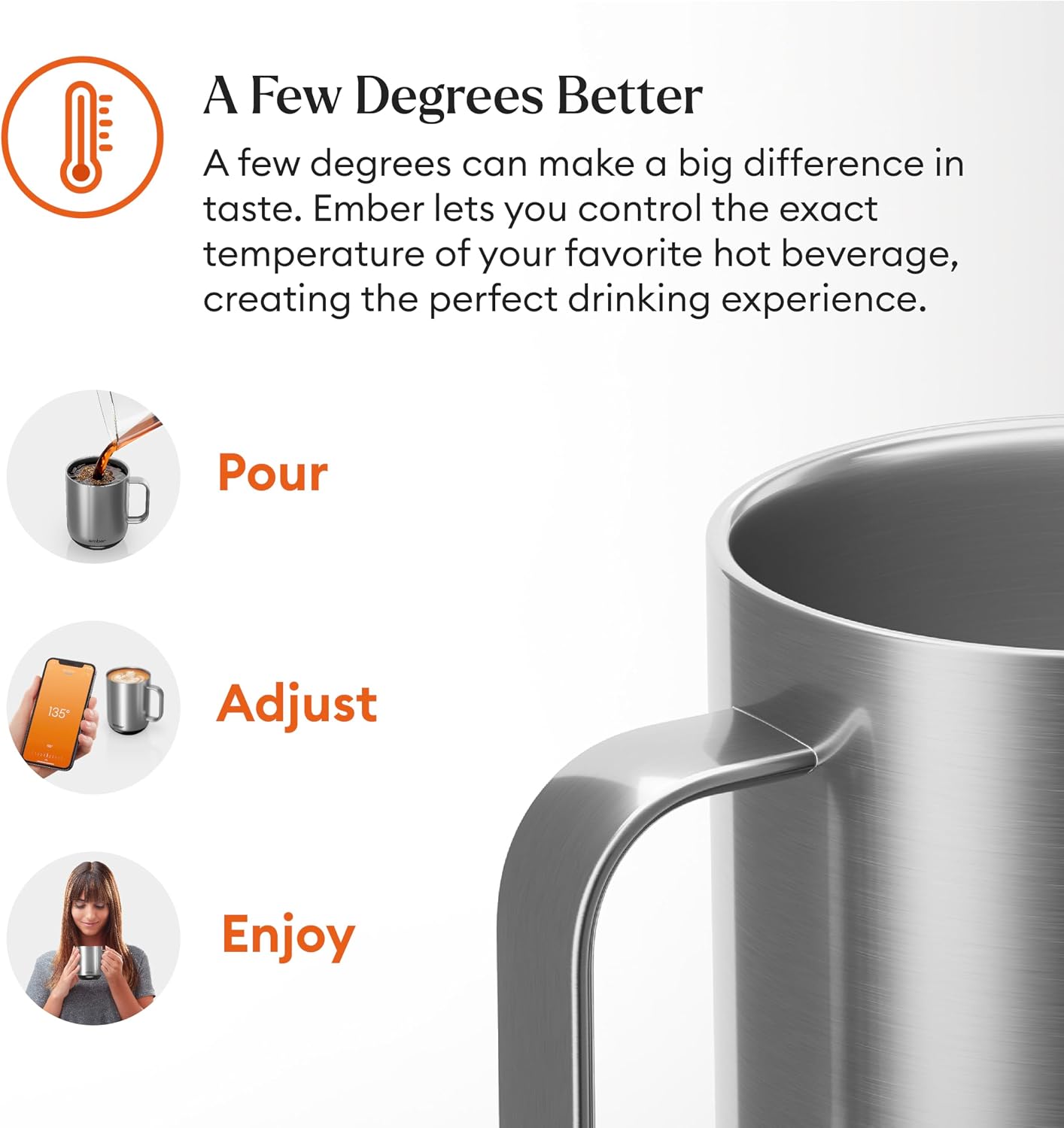 Ember Temperature Control 14oz Smart Mug 2, App-Controlled and Rechargeable Heated Coffee Cup Warmer with Intelligent LED Display, Sage Green.