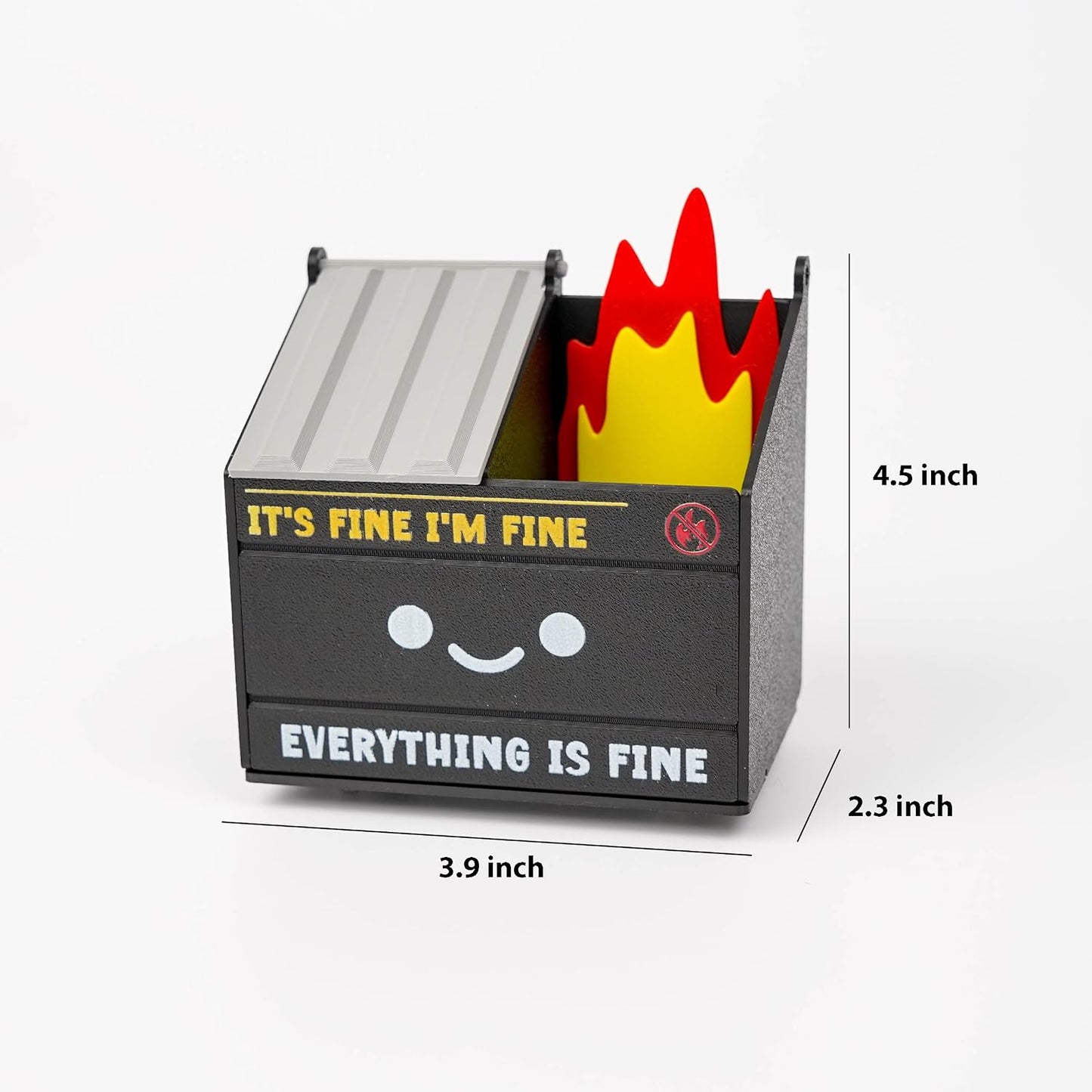 Tian Zhun Dumpster Fire Pencil Holder Funny Magnetic Pen Holder Strong Magnets to Store Marker Pencil Organizer for Refrigerator Whiteboard Locker Home Office or Hospital