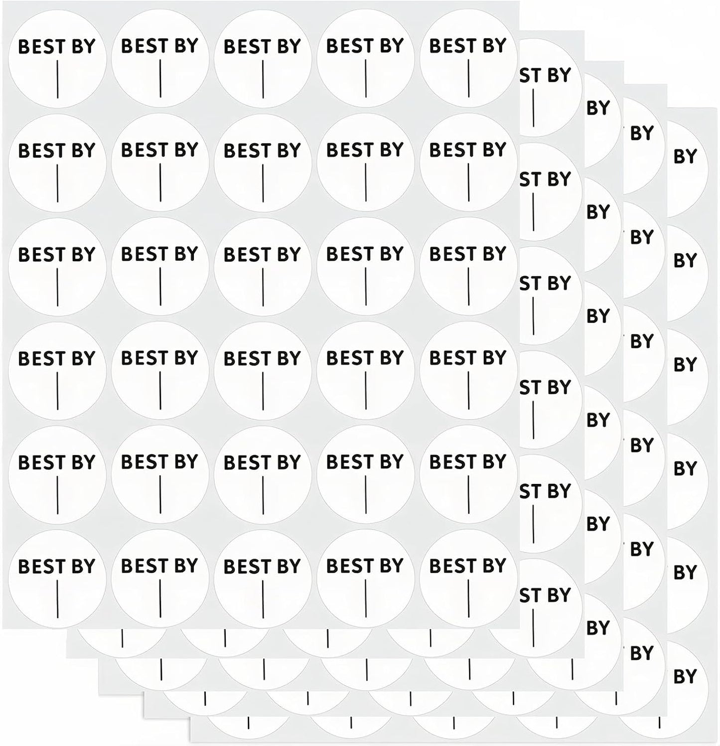 300 Pcs Expiration Date Stickers, 1 Inch Round Blank Best By Labels, Self Adhesive Food Date Stickers for Food Containers, Refrigerator, Freezer, Meal Prep, Restaurant and Food Service Use