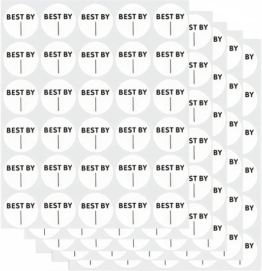 300 Pcs Expiration Date Stickers, 1 Inch Round Blank Best By Labels, Self Adhesive Food Date Stickers for Food Containers, Refrigerator, Freezer, Meal Prep, Restaurant and Food Service Use