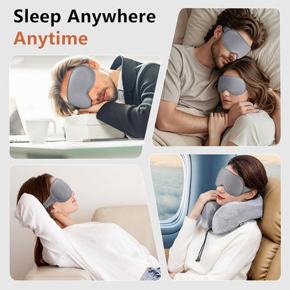 Sleep Mask for Side Sleeper Women Men, Eye Mask for Sleeping Light Blocking, 3D Contoured Cup Sleeping Mask, Soft Breathable Sleep Eye Mask with Adjustable Elastic Strap for Travel (Pastel Blue)