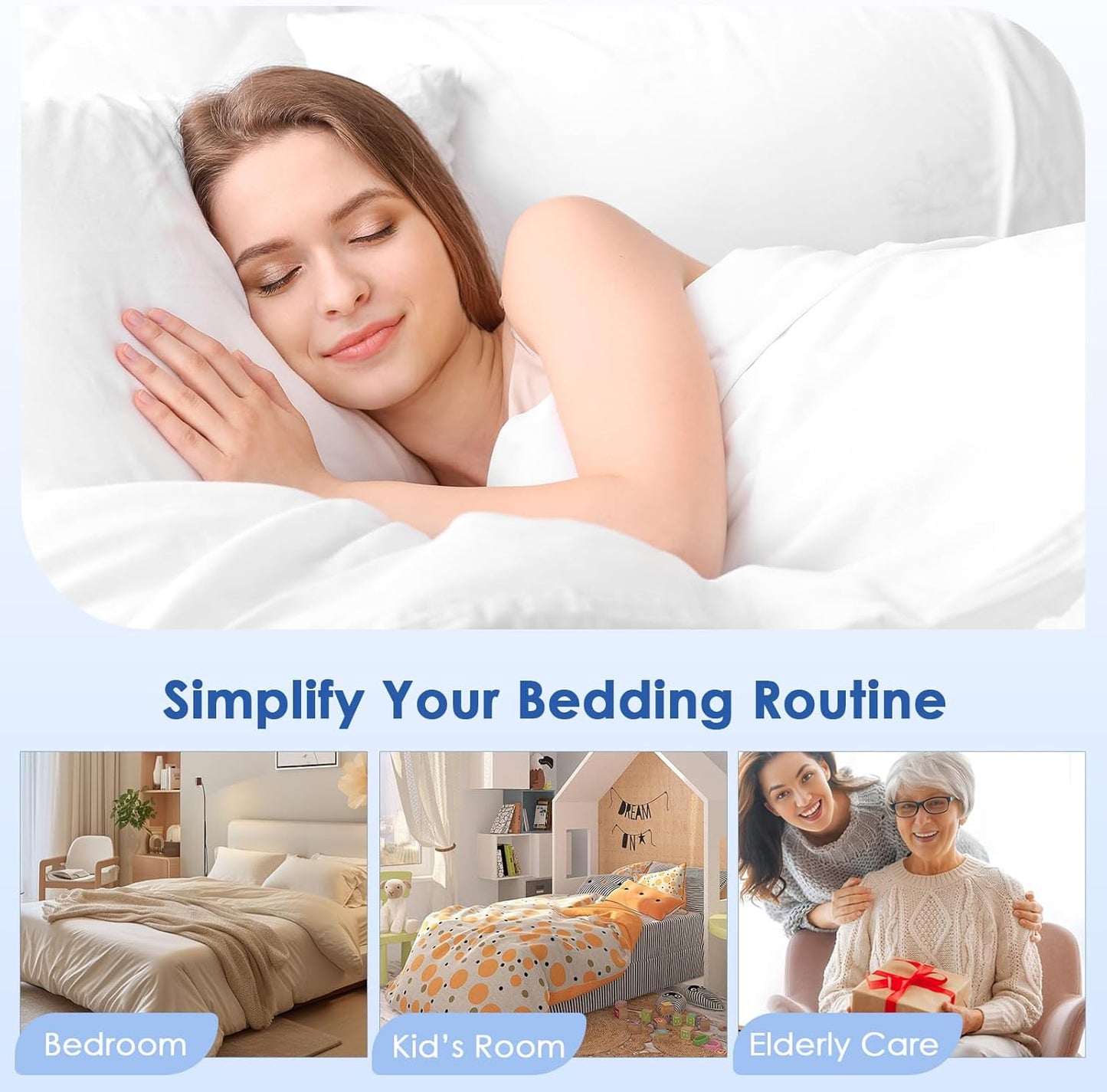AMOVO Sheet Holders for Corners Keep Fitted Sheet in Place Mattress Straps | Sheet & Mattress Secure, Heavy Duty Sheet Slide Stopper, Easy Installation, Fitted Sheet Clips Gentle on All Fabrics,Matte