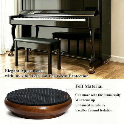 Piano Caster Cups Furniture Pads Upright Piano Caster Cups Wood Coasters Cups Floor Protectors for Furniture Furniture Floor Protectors (Walnut, 4)