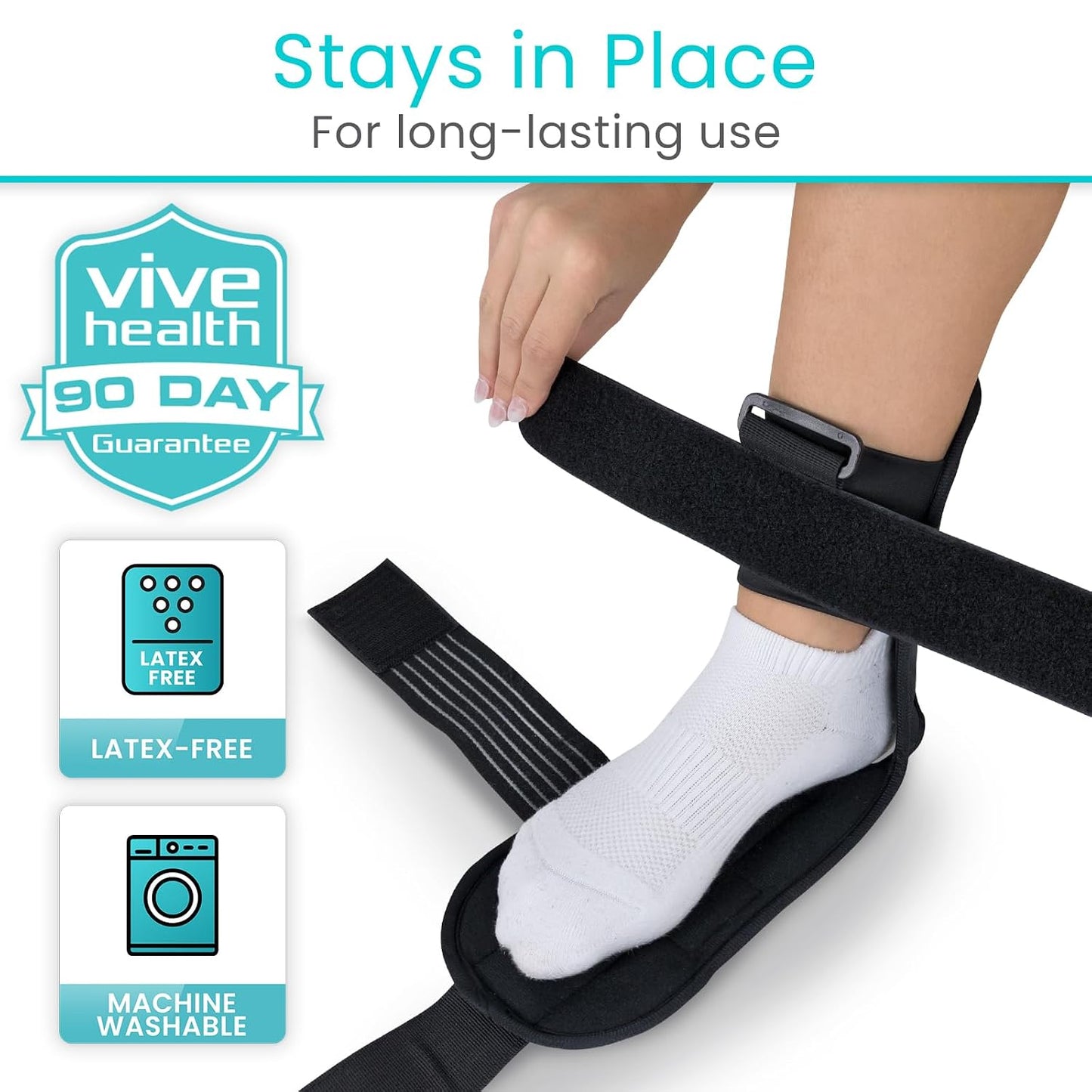 Vive Plantar Fasciitis Stretcher - Foot & Calf Stretcher for Men & Women | Achilles Tendonitis Brace Sling for Pain Relief - Dorsiflexion Therapy, Adjustable - Lightweight Arch & Heel Support