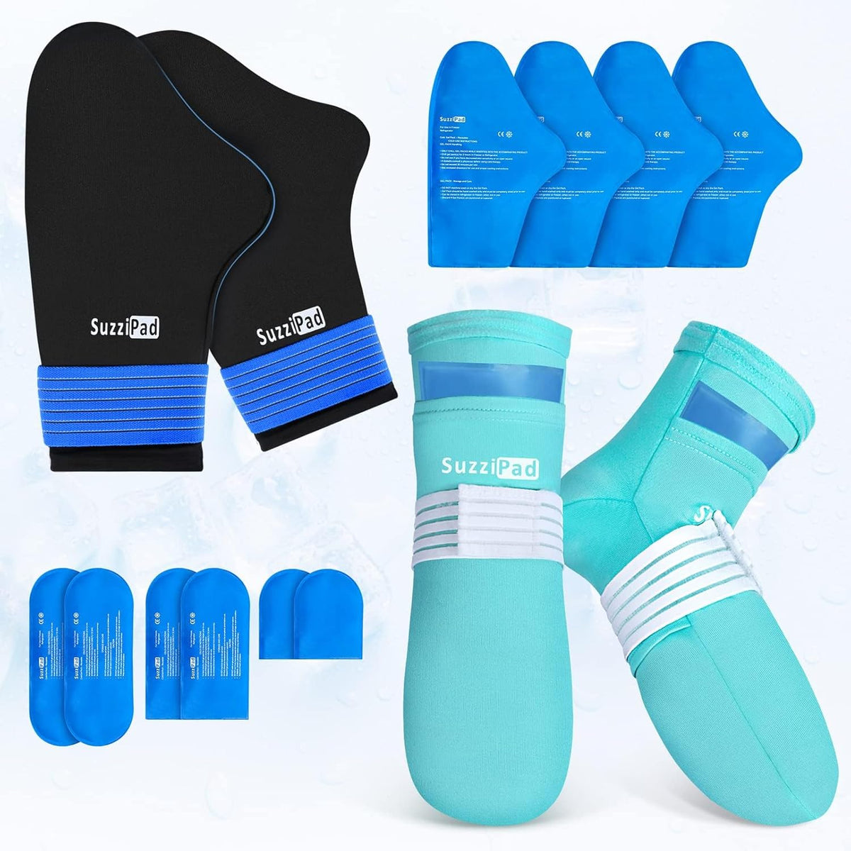 SuzziPad Cold Therapy Socks & Hand Ice Pack, Cooling Gloves for Chemotherapy, Chemo Care Package for Women and Men, S/M