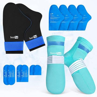SuzziPad Cold Therapy Socks & Hand Ice Pack, Cooling Gloves for Chemotherapy, Chemo Care Package for Women and Men, S/M