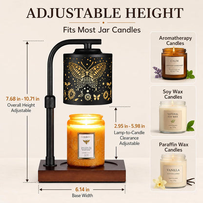 Candle Warmer Lamp Adjustable Height Dimmable for Jar Candles Hummingbird