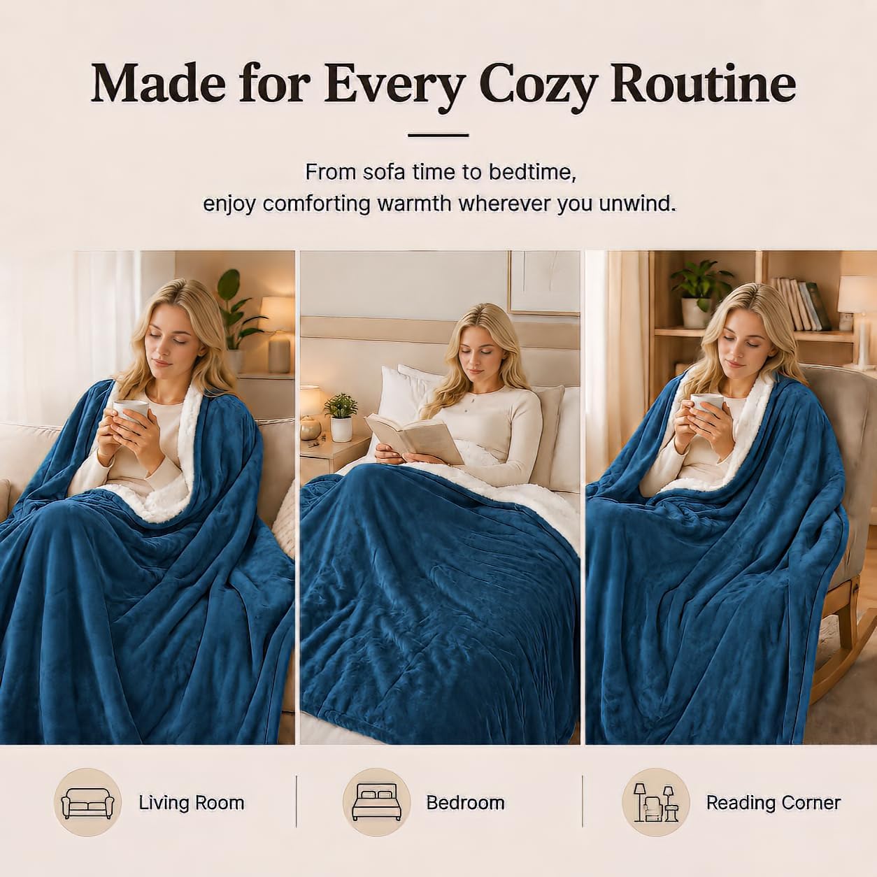 Electric Heated Blanket Full Size 72"x84" – Light Gray | ETL for Safe Overnight, 4 Heat Settings & 10H Auto Off, Dual-Sided Microplush Sherpa for Home Night, Machine washable