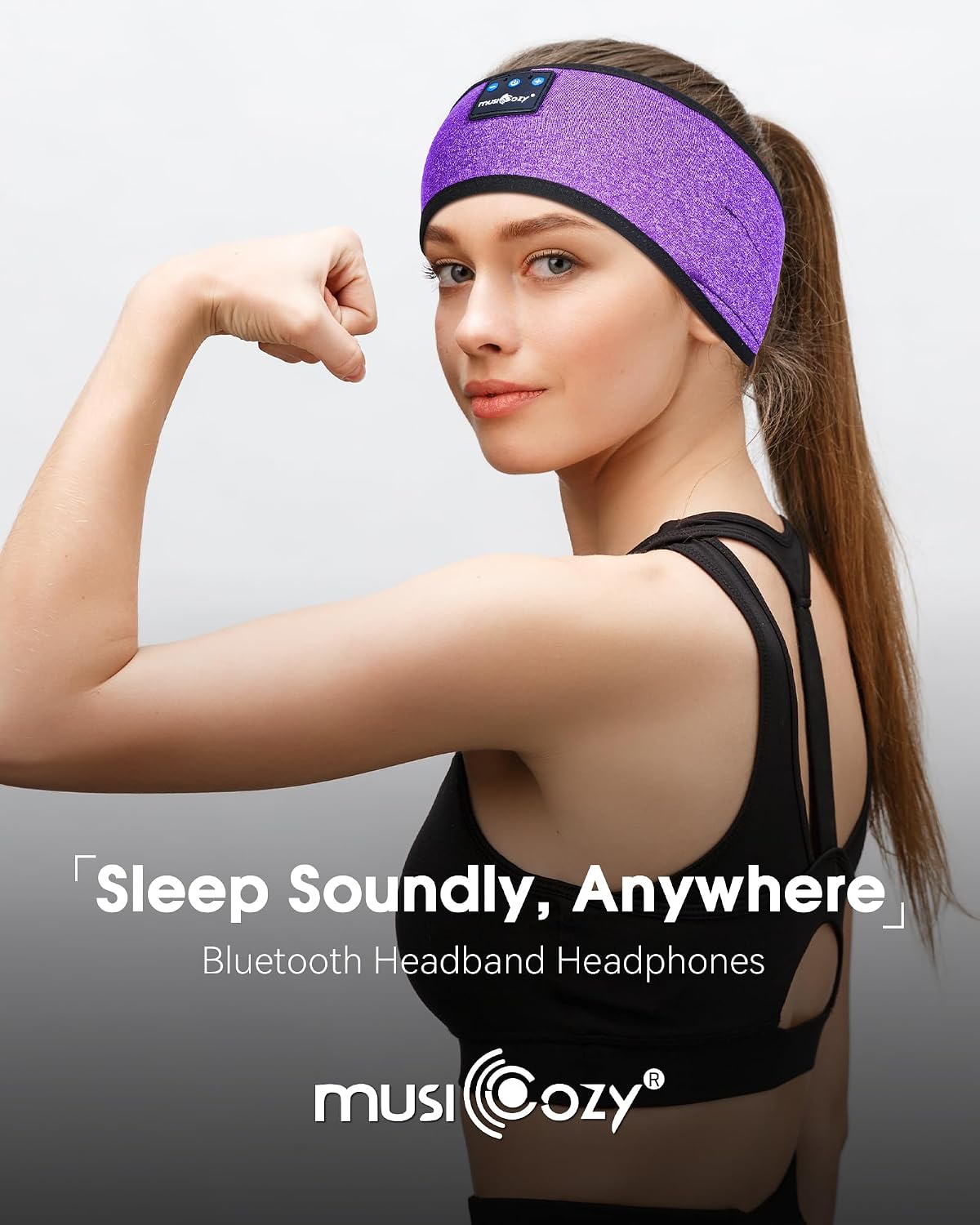 MUSICOZY Sleep Headphones Bluetooth Headband Headphones for Side Sleepers