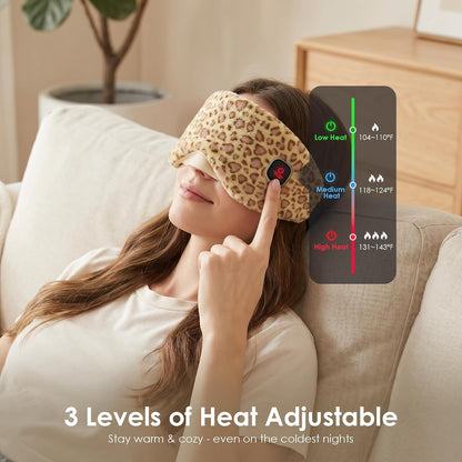 Heated Eye Mask for Dry Eyes, Cordless Warm Eye Compress for Travel, Styes & Chalazion, Blepharitis & MGD, 1500mAh Rechargeable Battery 3 Temperature Modes & Timed Shutdown, Washable Cover(Pattern2)