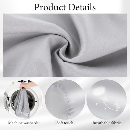 2 Packs Round Neck Pillow Case Covers, 16x5.9inch Cervical Neck Roll Pillow Cover Soft Round Pillow Covers with Zipper Bolster Pillowcases Silk Pillow Case Covers for Hair & Skin(Only Case)