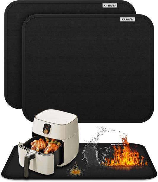 2pack Heat Resistant Mat for Air Fryer, 15x18in Heat Resistant Mat for Countertop, Silicone Kitchen Countertop Hot Pads for Air Fryer, Deep Fryer, Oven