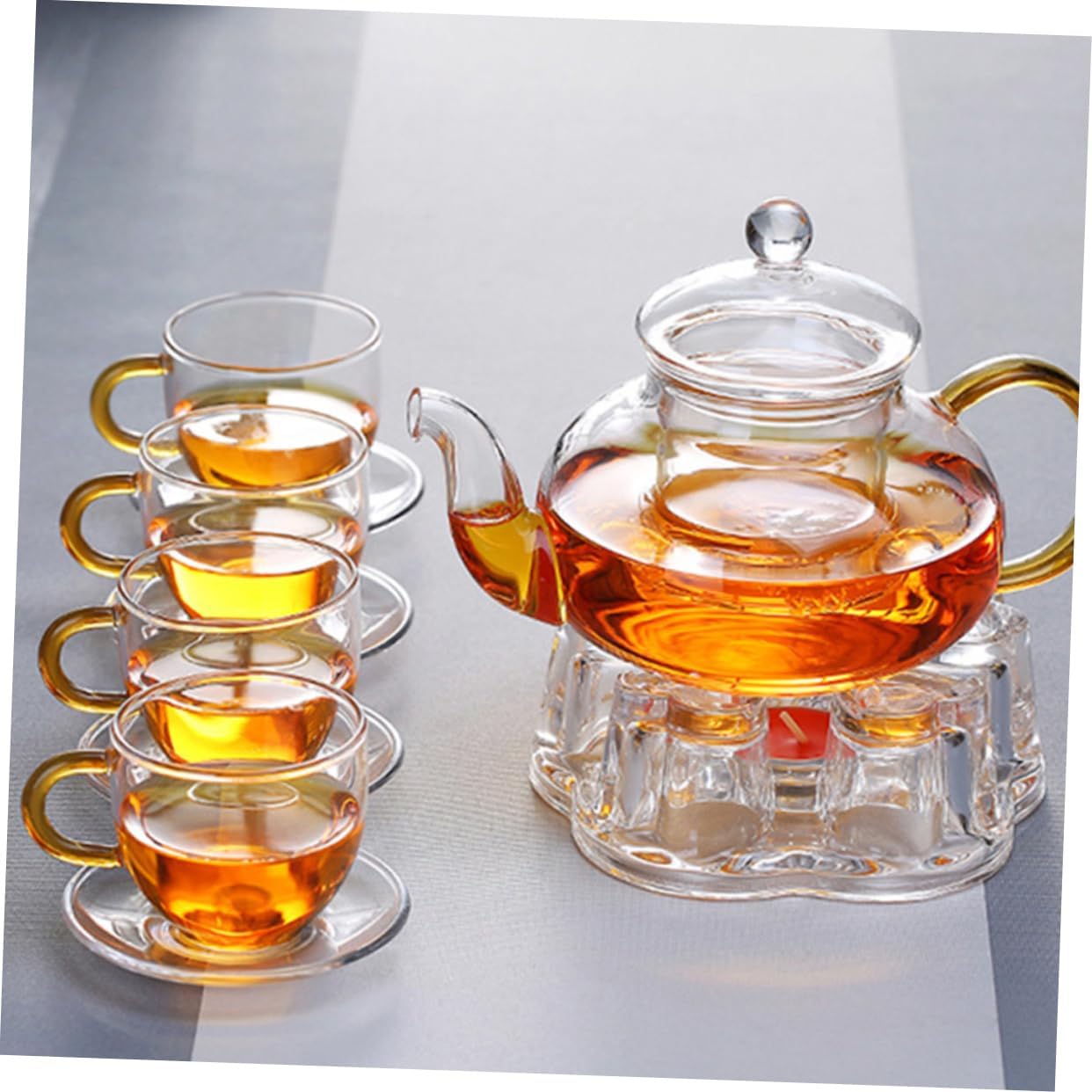 2Pcs Teapot Warmer Borosilicate Heating Stand for Tea for Home and Office Safe Ventilation for Housewarming and Birthdays