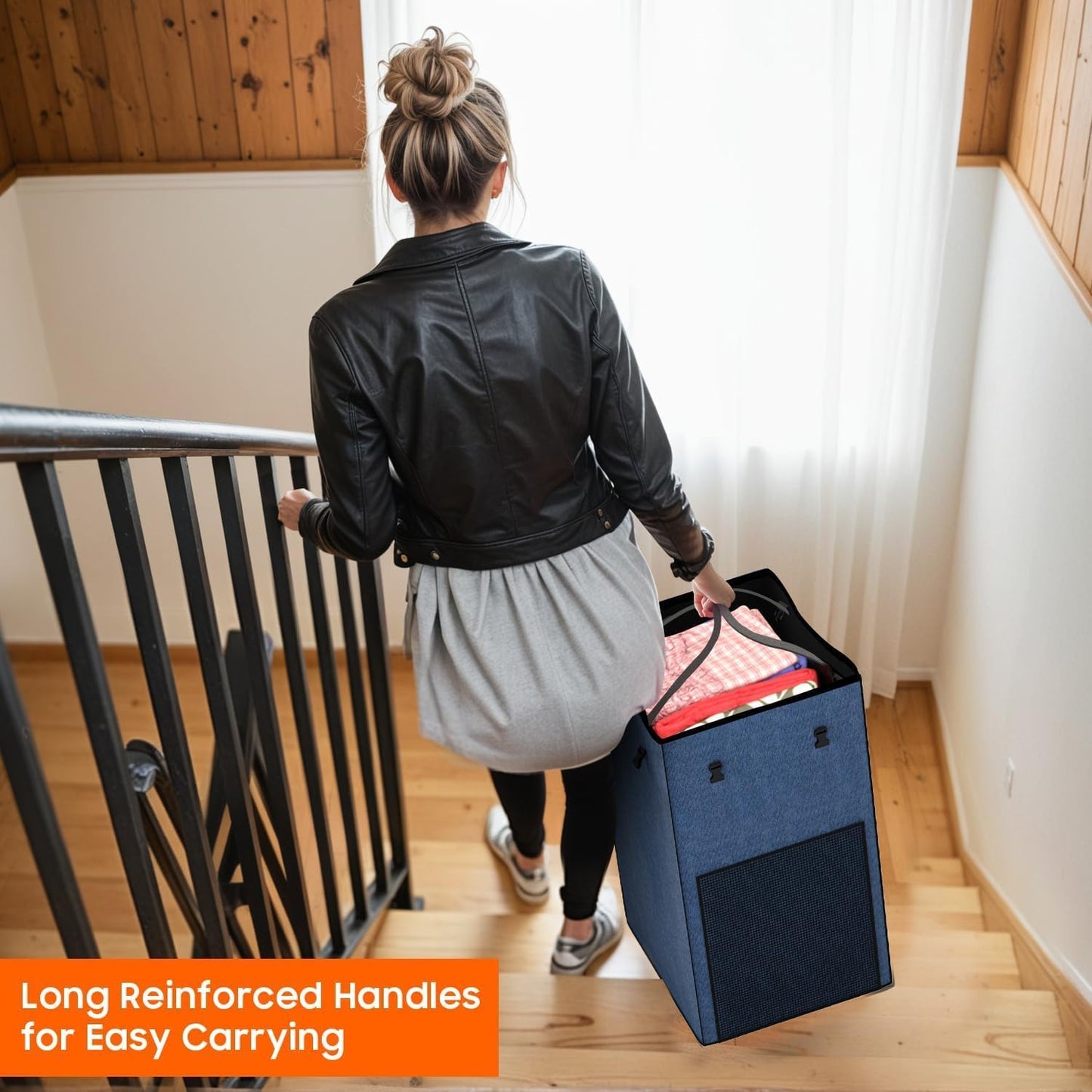 Laundry Hamper with Wheels, 150L Rolling Laundry Basket with Bag & Handles | Sturdy Metal Frame | Removable Bag | Large & Tall Dirty Clothes Hampers for Laundry Room, Bedroom, Dorm, Bathroom-Black