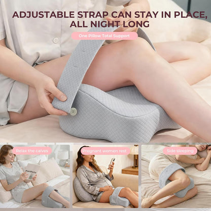 Knee Pillow for Side Sleepers, Alignment Pillow for Side Sleepers, Relief Hip & Sciatica Pain, Nourial Pillow Between Legs for Pregnant Women and Seniors (Grey)