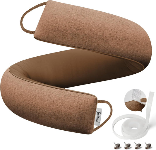 fowong 32" Door Draft Stopper, Weighted Under Door Noise Stopper, Oatmeal | Weighted Fabric Blocks Drafts, Dust & Light, Great for Interior Doors to Help Reduce Noise and Improve Comfort