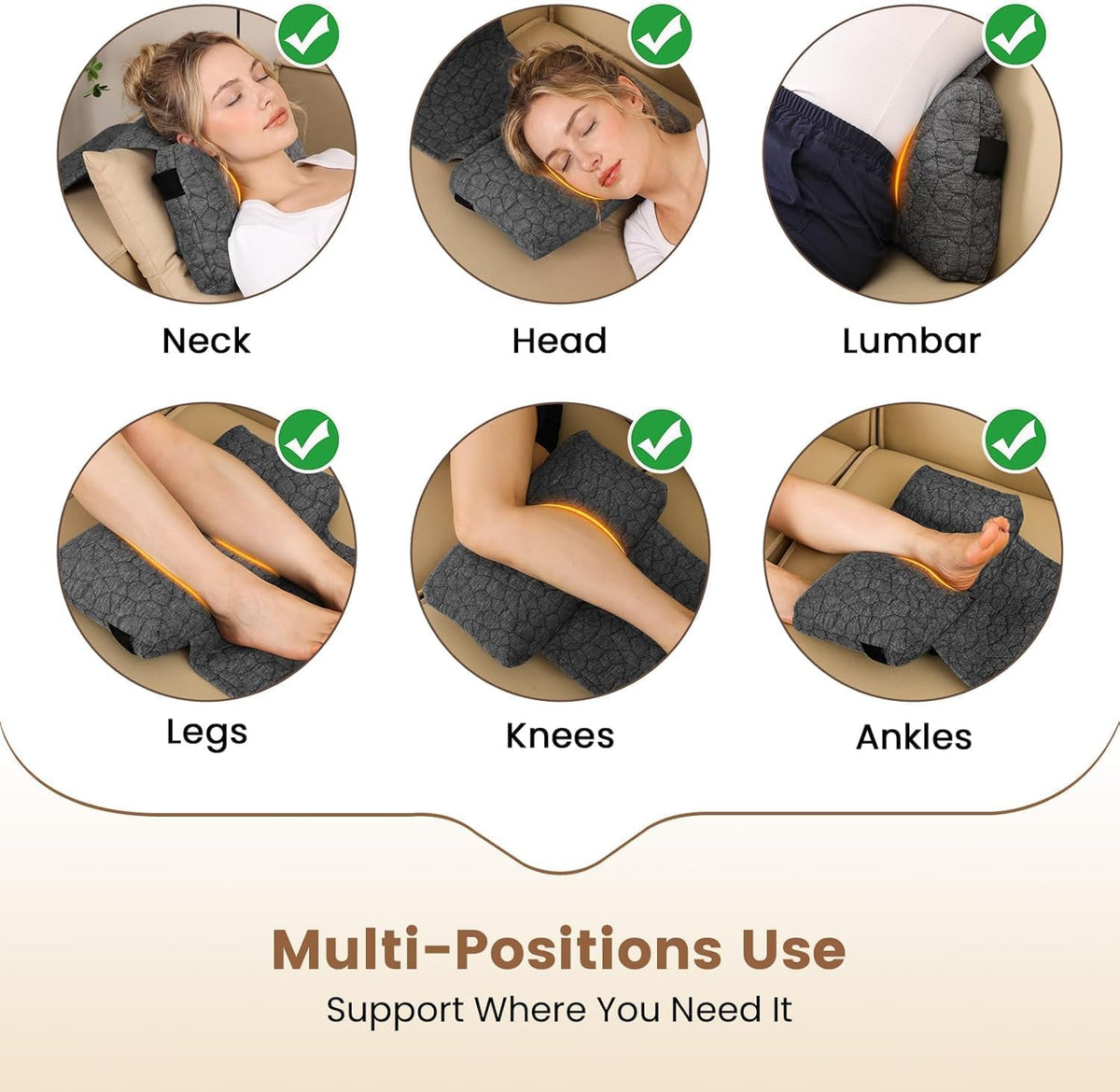 SUPA MODERN Adjustable Headrest Pillow for Recliner, Armchair & Sofa – Breathable, Non-Slip Shredded Memory Foam with Washable Cover for Neck Support & Pain Relief (Straps)