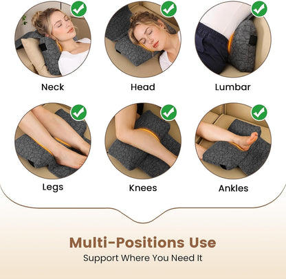 SUPA MODERN Adjustable Headrest Pillow for Recliner, Armchair & Sofa – Breathable, Non-Slip Shredded Memory Foam with Washable Cover for Neck Support & Pain Relief (Straps)