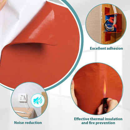 10Pcs Fire Putty Electrical Pads, 7”x7” Fire Barrier Pad, Acoustic Putty Pad with Disposable Gloves, Moldable Firestop Adhesive for Wall Openings, Soundproofing, Electrical Boxes (10pcs)