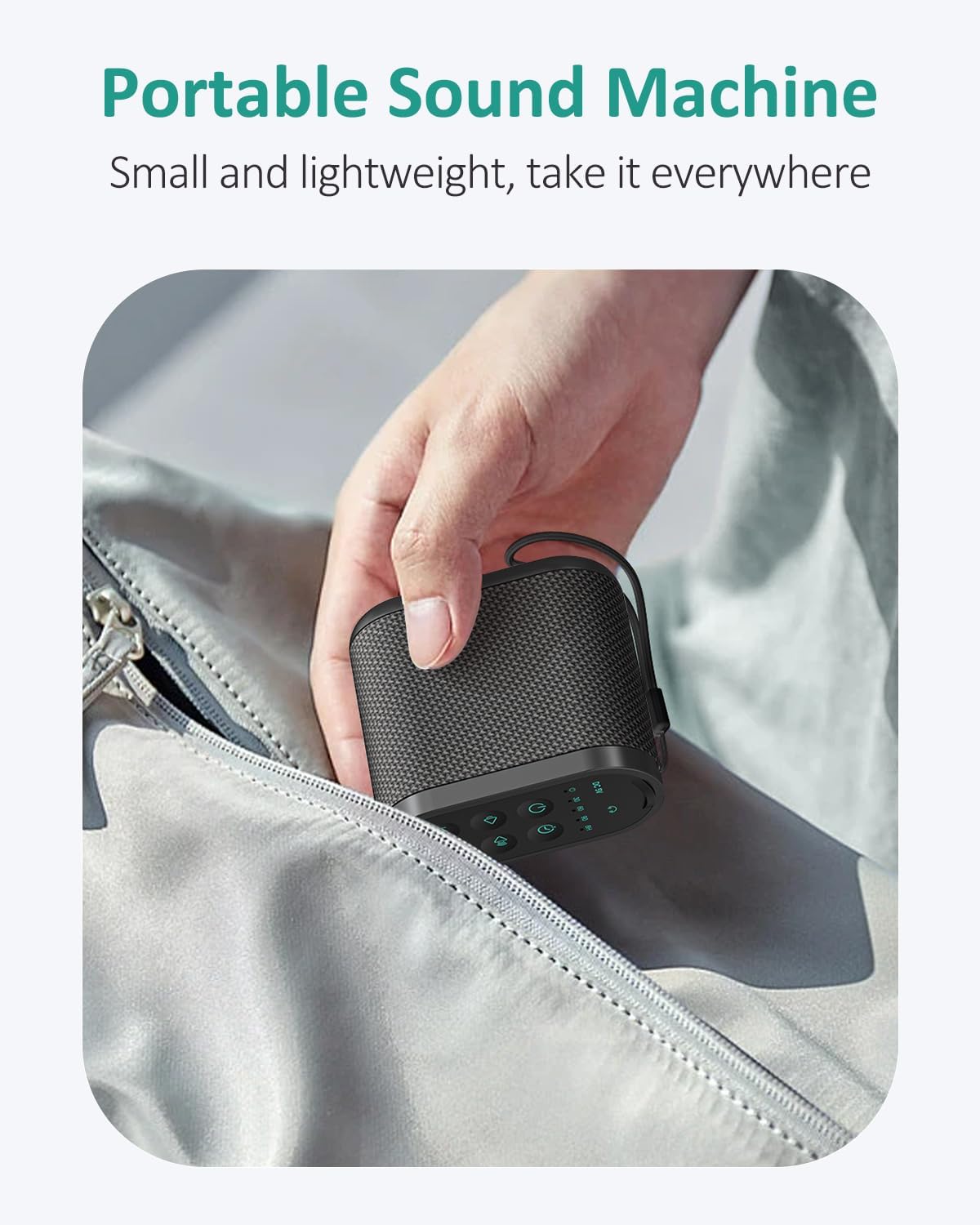 Portable Travel Sound Machine White Noise Machine for Sleeping : Super Long-Lasting & Rechargeable Battery, Headphone Jack, 21 Sounds, Noise Canceling for Office Privacy, Home, Adults, Baby, Gift
