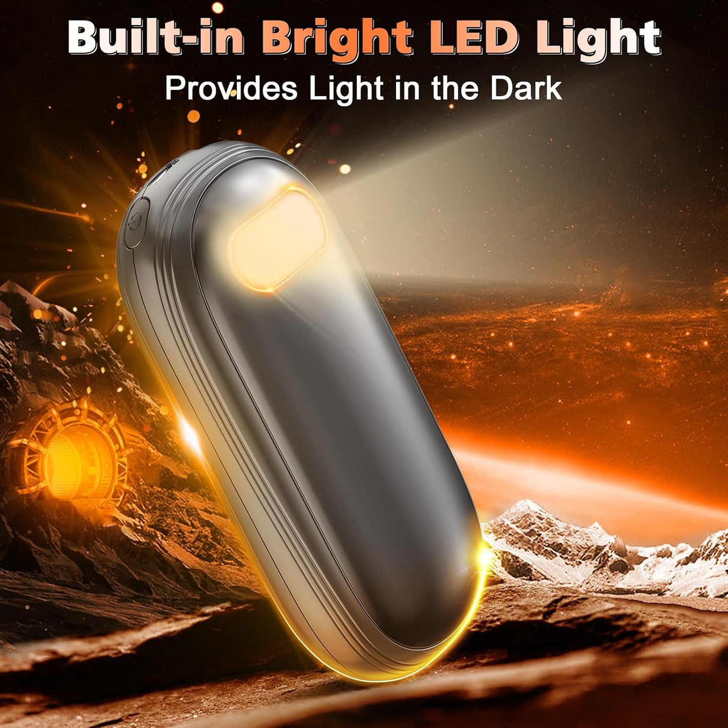 Hand Warmers Rechargeable - Electric Hand Warmers 2 Pack with Dual-Sided Heating for 15Hrs Warmth, LED Display & Flashlight, Hunting Essentials, Gifts for Christmas Man Women Raynauds Golf