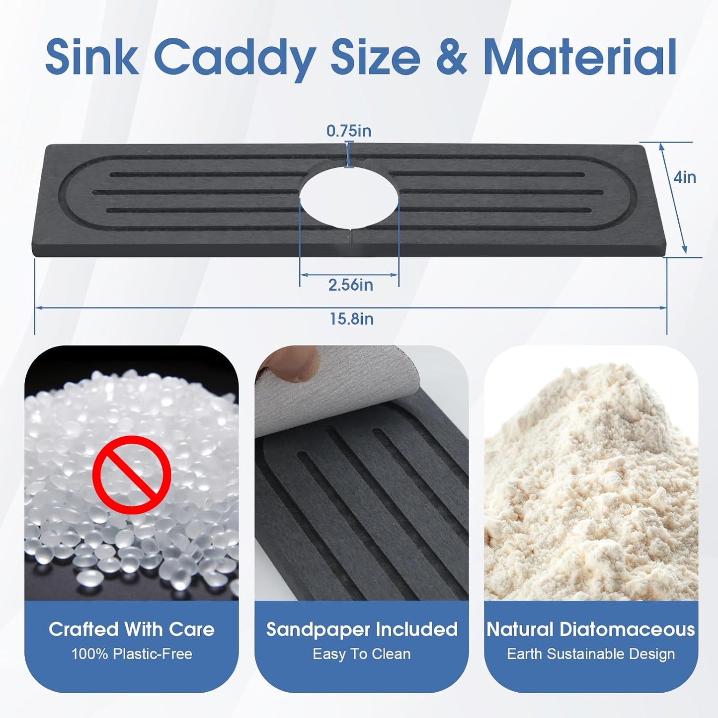24 Inch Kitchen Sink Splash Guard, Sink Splash Guard Behind Faucet, Silicone Faucet Handle Drip Catcher Tray Mat for Kitchen, Bathroom Counter, Dark Gray, 23.6" x 4"