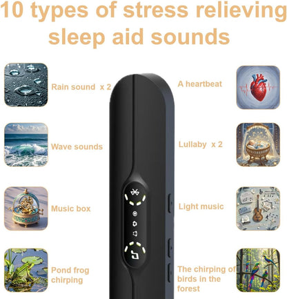Under Pillow Speakers for Sleeping Bluetooth, Bone Conduction Technology, 3D White Noise Generator, Volume Control & Sleep Timer, Side Sleeper Friendly