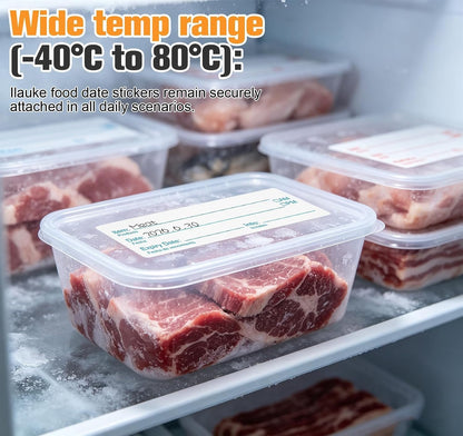 1000 Food Labels 1x3 Removable Food Date Labels Stickers for Containers | ilauke Large Freezer Labels Kitchen Freezer Tape Sticky Labels to Write on Easy Peel Off for Jar Pantry Canning Bottle Buffet