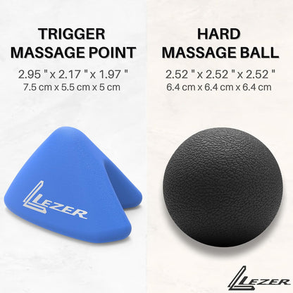 LEZER Trigger Massage Point, Manual Massage Ball, Muscle Knots Relief Tool, Myofascial Release, Physical Therapy, Deep Tissue Back Massage, Plantar Fasciitis, 2.9 in x 2.1 in (Green)