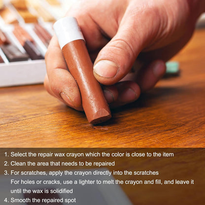 uxcell Furniture Repair Wax Crayons Kit, 20Pcs - Wood Filler Stick, Touch Up Furniture Markers - for Scratches Holes Tables Desks Wooden Floor Laminate Covers, Gray Series