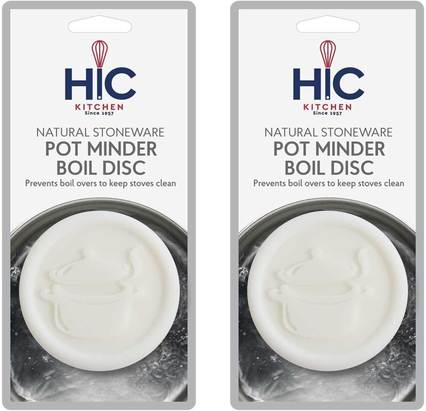 HIC Kitchen Pot Minder Boil Disc, Natural Stoneware, Boiling Pot Design