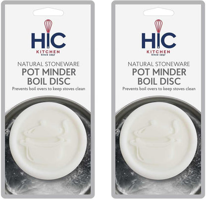 HIC Kitchen Pot Minder Boil Disc, Natural Stoneware, Boiling Pot Design