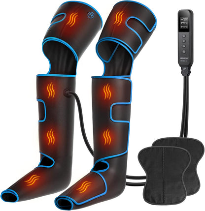 CINCOM Leg Massager with Heat and Compression FSA - HSA, Sliver | 3-in-1 Foot Calf & Thigh Massager for Circulation and Pain Relief Helpful for Lymphedema Edema Restless and Relaxation