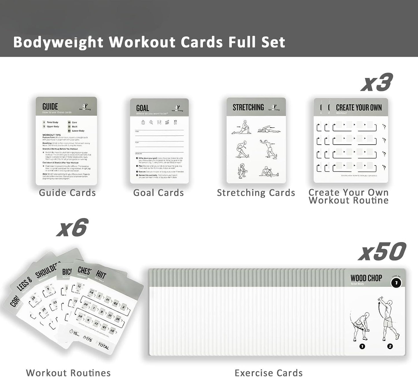 Half Balance Ball Workout Cards, 62 Exercises Cards Deck Large Size 5" x 3.5" Fitness Cards for Women & Men, Beginner Fitness Guide to Training Exercises at Home or Gym