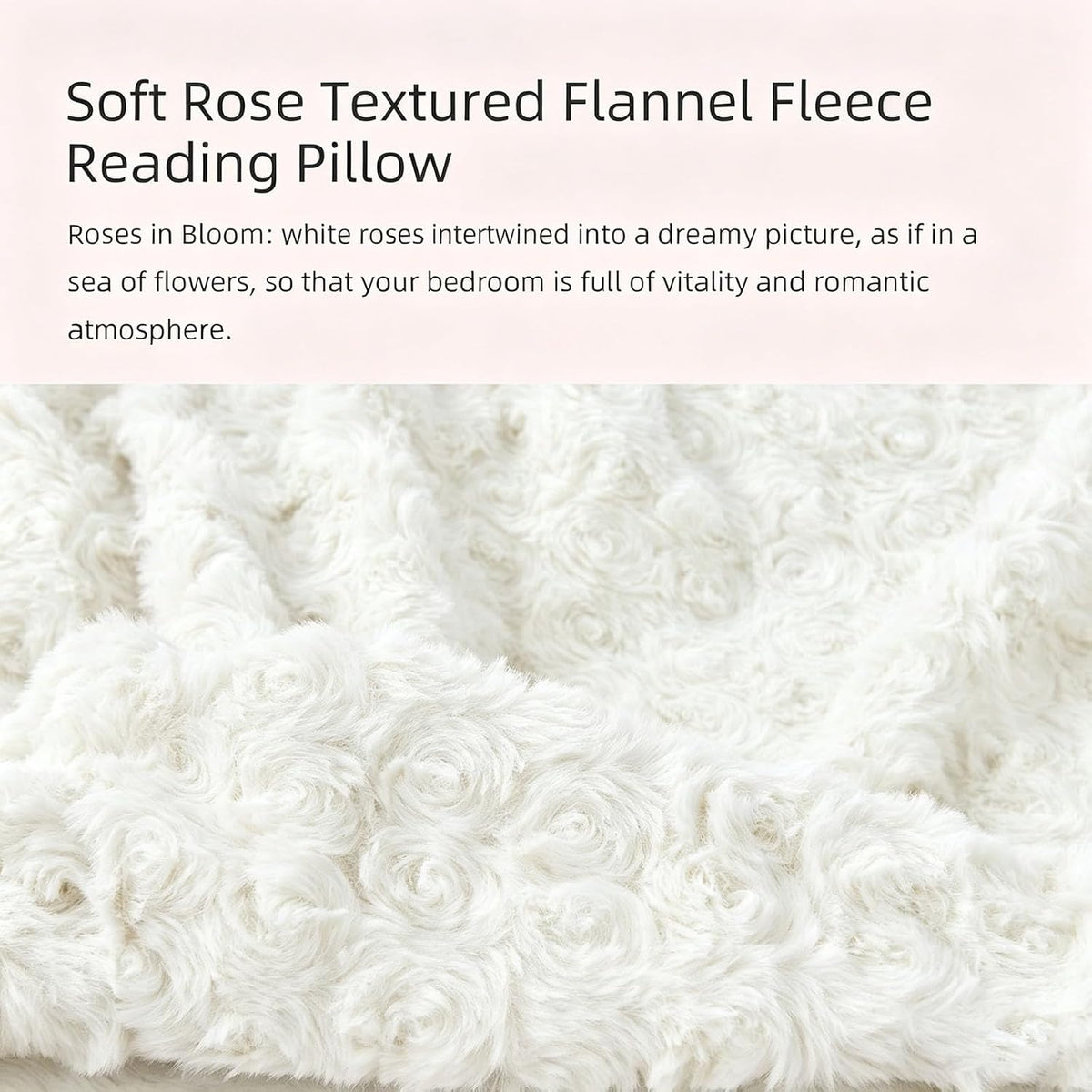 Reading Pillow, Rose Velvet Back Pillow with Arms for Bed Sitting Up, Bed Pillow for Adult Children, Backrest Pillows with Washable Cover, Chair Pillow for Watching TV/Gaming/Relaxing (Pink)