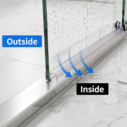 Yecaye 3 Pack 3/8" x 39" Shower Door Bottom Seal Strip, Shower Door Sweep | Shower Door Sweep for 3/8'' (10mm) Doors, Frameless Glass Shower Door Seal Strip Stop Shower Leaks and Create a Water Barrier