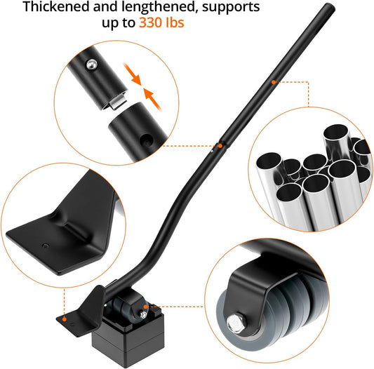 QWORK Furniture Lifter Tool, Appliance Furniture Metal Lifters for Heavy Furniture Movers Sliders Easily (1 Lifter & 4 Heightening Block)