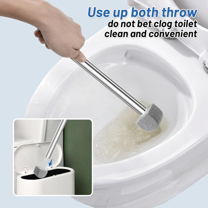 Pumice Toilet Cleaner 17in, Hard Water Stain Remover for Pool & Tub, (1+8) | Natural pumice set. Removes rust, lime & hard water rings from tubs, pools & tiles. Long handle. Easy refill.