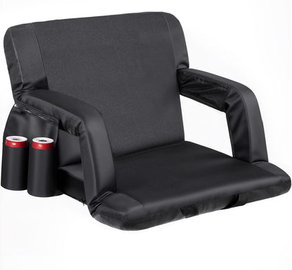 20.5"/25" Wide Stadium Seat for Bleachers w/Back Support Padded Cushion Portable Reclining Bleacher Seats Camping Stadium Chair Waterproof