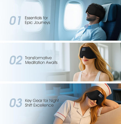 ZUMUSEN Bluetooth Sleep Headphones Mask with 3D Stereo Speakers