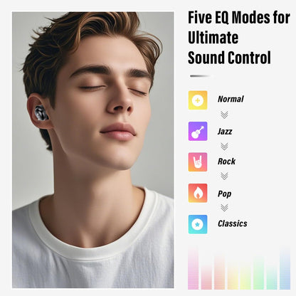 VEKJ Sleep Earbuds Bluetooth 5.4, 48H Smart Touch Screen in Ear Ear Buds, 2025 Mini Sleep Headphones Small Design for Side Sleepers, 5 EQ Modes, Clear Calls, IPX7 Waterproof in Ear Earphones