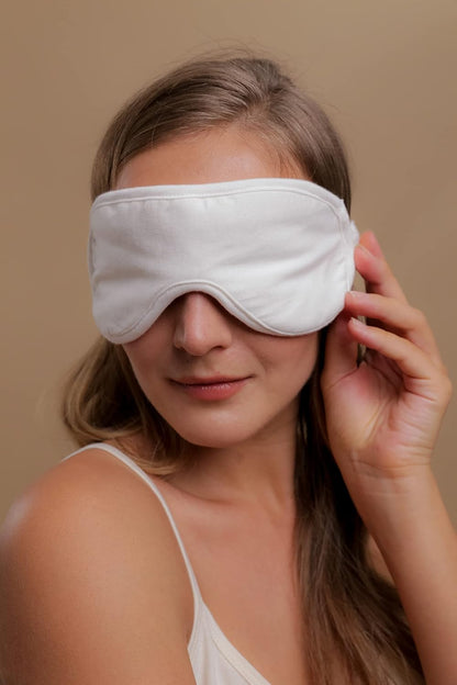 Cottonique Hypoallergenic Sleep Eye Mask Made from 100% Organic Cotton (Natural, Free Size)
