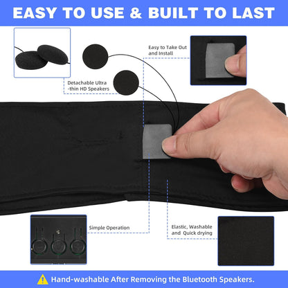 2-Pack Sleep Headphones Headband with Adjustable Hook and Loop, Bluetooth Headband Headphones for Sleeping Workout Running Yoga Gift